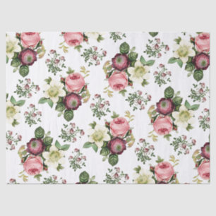 Vintage Floral Rose Pattern Tissue Paper