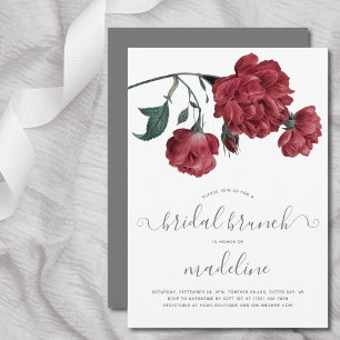 Vintage Floral Roses Bridal Shower Brunch Invitation