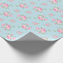 Vintage floral roses classic polka-dot teal