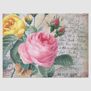 Vintage floral roses pattern party tissue paper