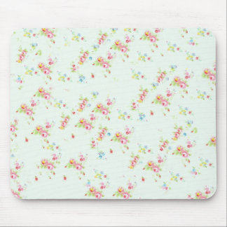 Vintage floral roses pink shabby chic rose flowers mouse pad
