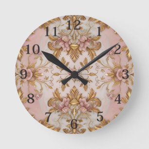 Vintage Floral  Round Clock