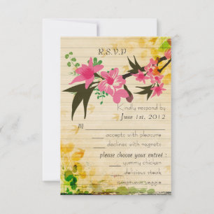 Vintage floral RSVP card