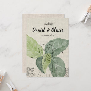 Vintage Floral Rustic Wedding Invitation