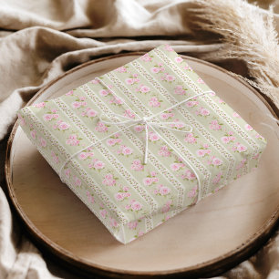Vintage Floral Sage Green Tissue Paper