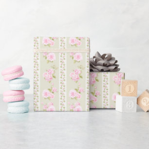 Vintage Floral Sage Green Wrapping Paper