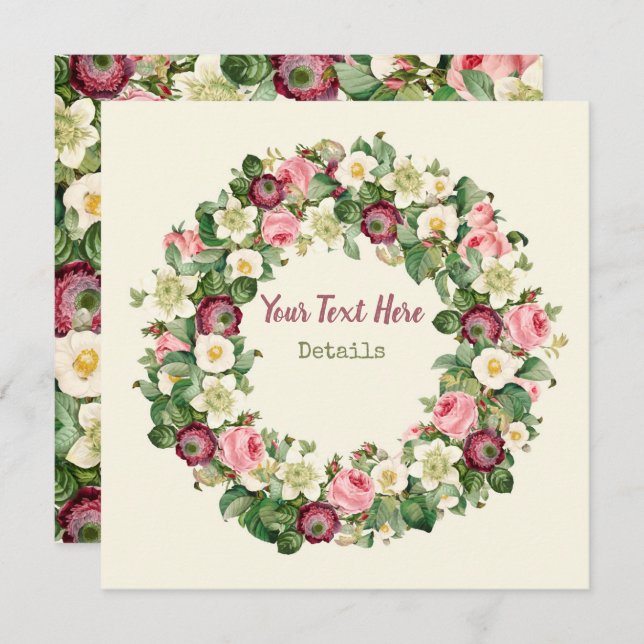 Vintage Floral Save The Date (Front/Back)