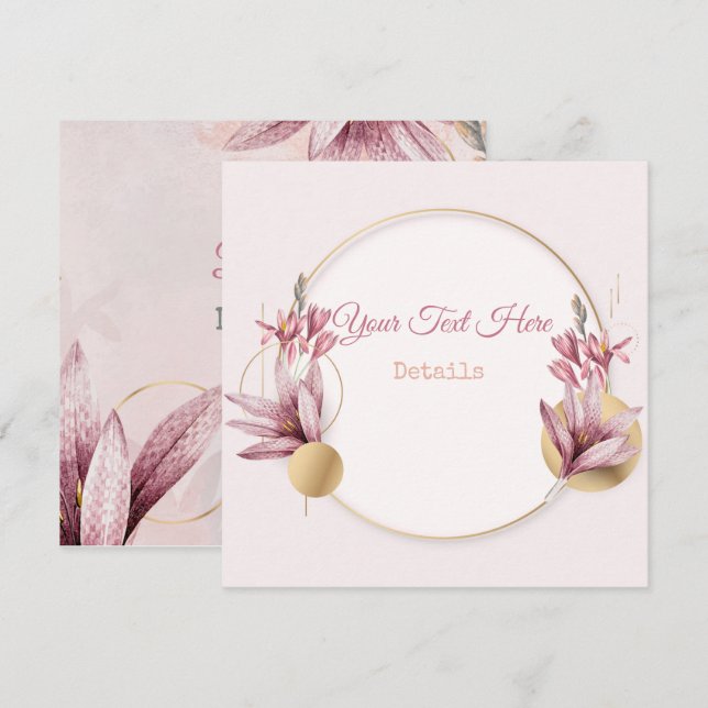 Vintage Floral Save The Date (Front/Back)
