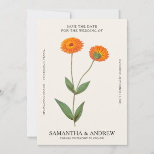 Vintage Floral Save The Date Invitation