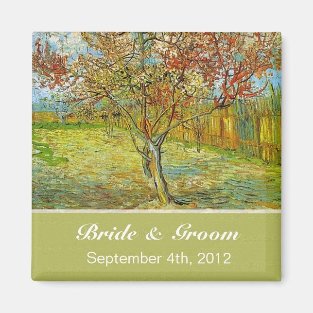 Vintage floral save the date wedding. magnet (Front)