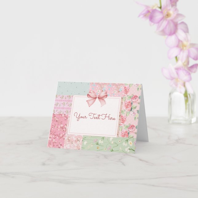 Vintage floral scrapbook  card (Orchid)