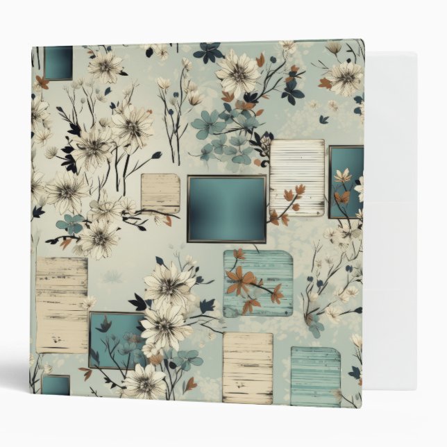 Vintage Floral Scrapbook Pattern (2) Binder (Front/Inside)