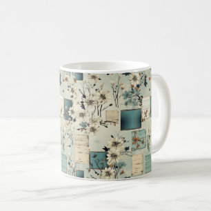 Vintage Floral Scrapbook Pattern (2) Coffee Mug