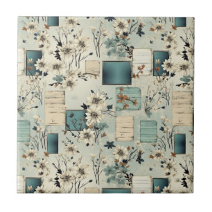 Vintage Floral Scrapbook Pattern (2) Tile