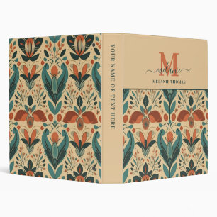 Vintage Floral Script Name Monogram Binder