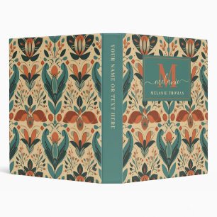 Vintage Floral Script Name Monogram Binder