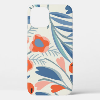 Vintage floral seamless, botanical background. iPhone 12 case