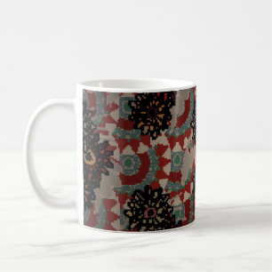 Vintage floral seamless pattern. Red,  beige and g Coffee Mug