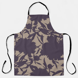 Vintage floral seamless pattern. Silhouettes made  Apron
