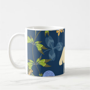 Vintage floral seamless pattern with flowers, lea coffee mug