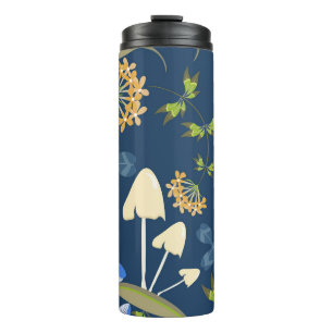 Vintage floral seamless pattern with flowers,  lea thermal tumbler