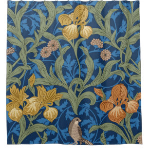 Vintage floral seamless pattern with orange iris a