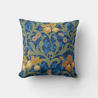 Vintage floral seamless pattern with orange iris a throw pillow