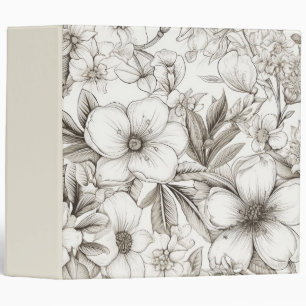 Vintage Floral Sepia Pattern (10) Binder