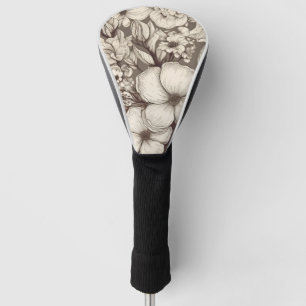 Vintage Floral Sepia Pattern (10) Golf Head Cover