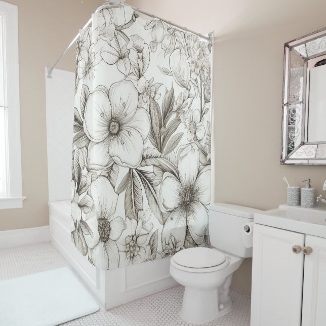 Vintage Floral Sepia Pattern (11) (In Situ)