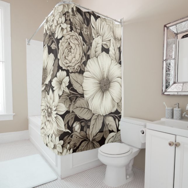 Vintage Floral Sepia Pattern (12) (In Situ)