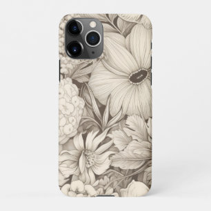 Vintage Floral Sepia Pattern (8) iPhone 11Pro Case