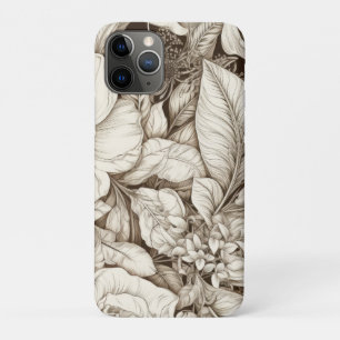 Vintage Floral Sepia Pattern (9) iPhone 11 Pro Case