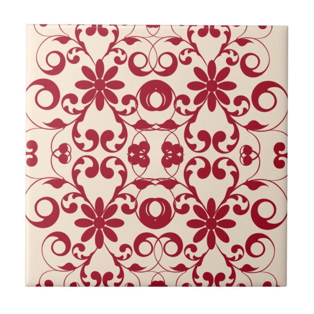 Vintage floral shabby and chic pattern tile (Front)