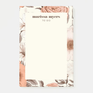 Vintage Floral Sienna Pink Antique Boho Wildflower Post-it Notes