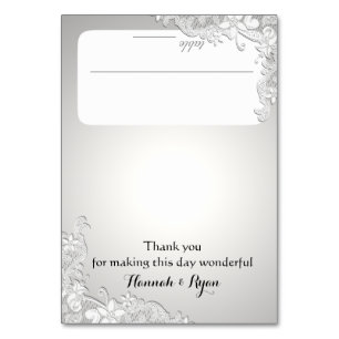 Vintage Floral Silver Grey Seating Card