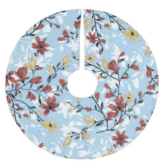 Vintage Floral: Simple Fabric Background. Brushed Polyester Tree Skirt