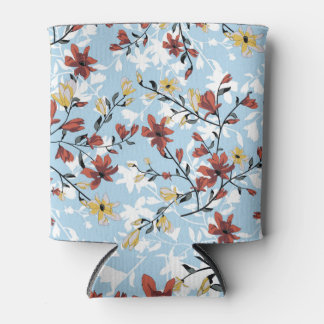 Vintage Floral: Simple Fabric Background. Can Cooler