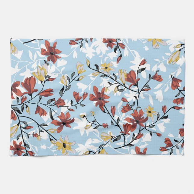 Vintage Floral: Simple Fabric Background. Kitchen Towel (Horizontal)