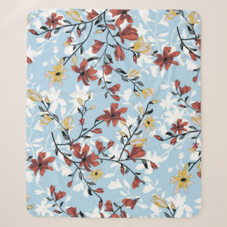 Vintage Floral: Simple Fabric Background. Sherpa Blanket