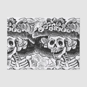 Vintage Floral Skull Halloween Tissue Paper