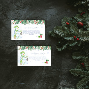 Vintage Floral Snowman Books for Baby Shower Enclosure Card
