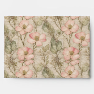 Vintage Floral Soft Botanical Meadow Garden Envelope