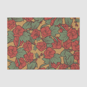 Vintage Floral Spring and Summer Pattern Tissue Paper