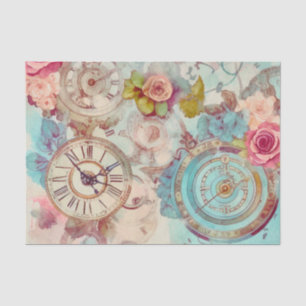Vintage Floral Steampunk Tissue Paper