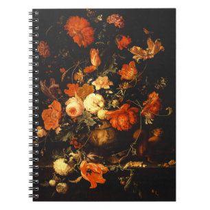 Vintage Floral Still Life - Abraham Mignon Notebook