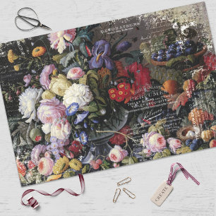 Vintage Floral Still Life Ephemera Decoupage Tissue Paper