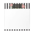 Vintage Floral Striped Personalized Notepad