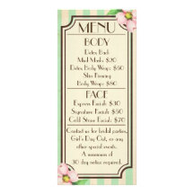 Vintage Floral & Stripes Menu Cards