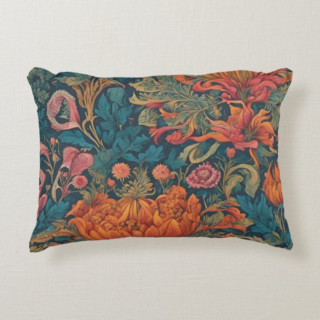 Vintage Floral style Accent Pillow (Front)
